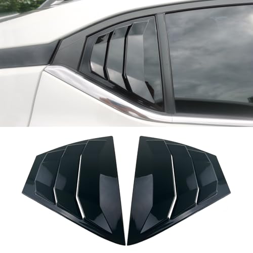 for Nissan Sentra Sylphy 2020-2025 Rear Side Window Louvers,Sport Style Triangular Window Glass Blinds Air Vent Scoop Shades Cover Trim Blinds Auto Exterior ABS Decorate Accessories (Piano Black)