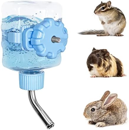 Vannon Small Animal Water Bottles for Crate Mini Clear Water Bottles Leak-Proof Water Dispenser for Rabbit, Chinchilla, Ferret, Guinea Pigs, Hedgehog, 6oz, No Drip, BPA Free