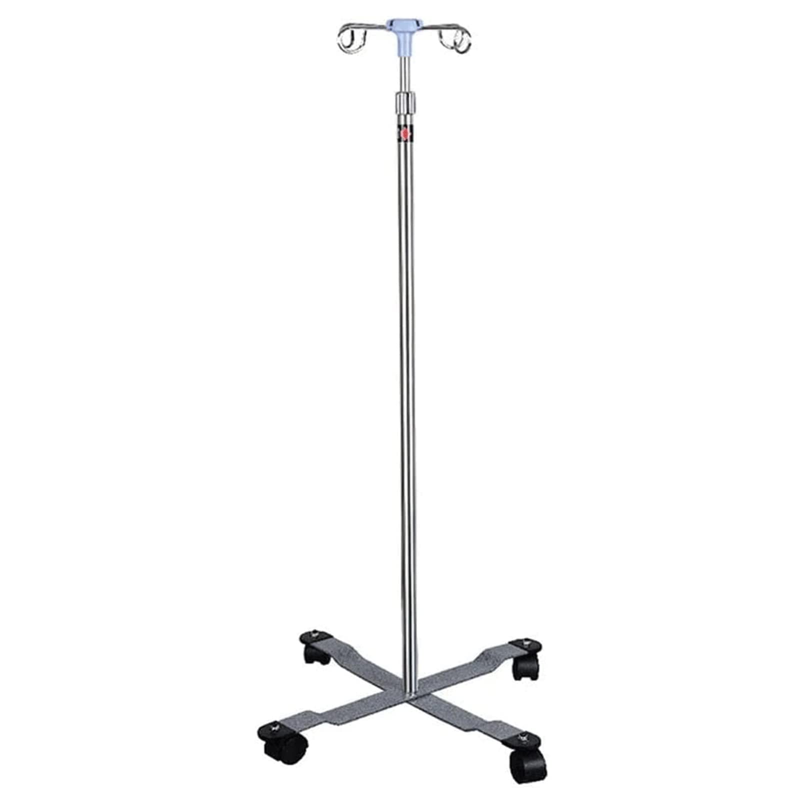 Stal nierdzewna IV Drip Stand, Stojak na kroplówkę ze stali nierdzewnej z 4 kółkami haczykami 110-210 cm Do kliniki szpitalnej opieki domowej