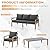GREEN MORE 4-Piece All Weather Outdoor Patio Furniture Set?Modern Outdoor Sectional Sofa with Coffee Table & Detachable Washable Cushions,Patio Conversation Set for Porch, Balcony & Backyard, Natural