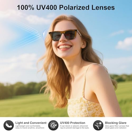 Image of AI Smart Glasses with Wear Detection Auto On /Off Outdoor Mode | Real-Time Translation Glasses in 165+ Languages, UV400 Polarized Bluetooth Smart Sunglasses for Traveling Relaxing, Unisex.