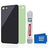 parte trasera iphone 8 MMOBIEL Carcasa (Cubierta) de Batería de Vidrio compatible con parte trasera de iPhone 8 (Negro) 4.7 Pulg., Battery Back Cover Glass Rear Housing.