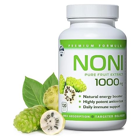 TAIGASEA - Wild Noni Pure Fruit Extract Capsules, Noni Capsules for Immune Support, Joint Support and More, Natural Noni Adaptogens Supplements with Antioxidants, 1000mg, 120 Vegetarian Capsules Cover