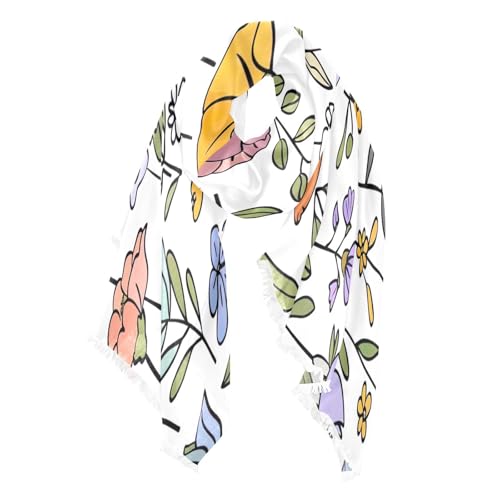 Cute Wildflowers Scarfs for Women Lightweight Scarf Head Shawl Soft Scarves and Wraps