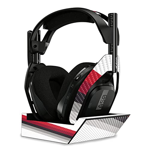 Image of MightySkins Carbon Fiber Skin Compatible with Astro A50 Wireless Headphones + Base Station (Gen 4) - Slant Stripes | Protective, Durable Textured Carbon Fiber Finish | Easy to Apply | Made in The USA