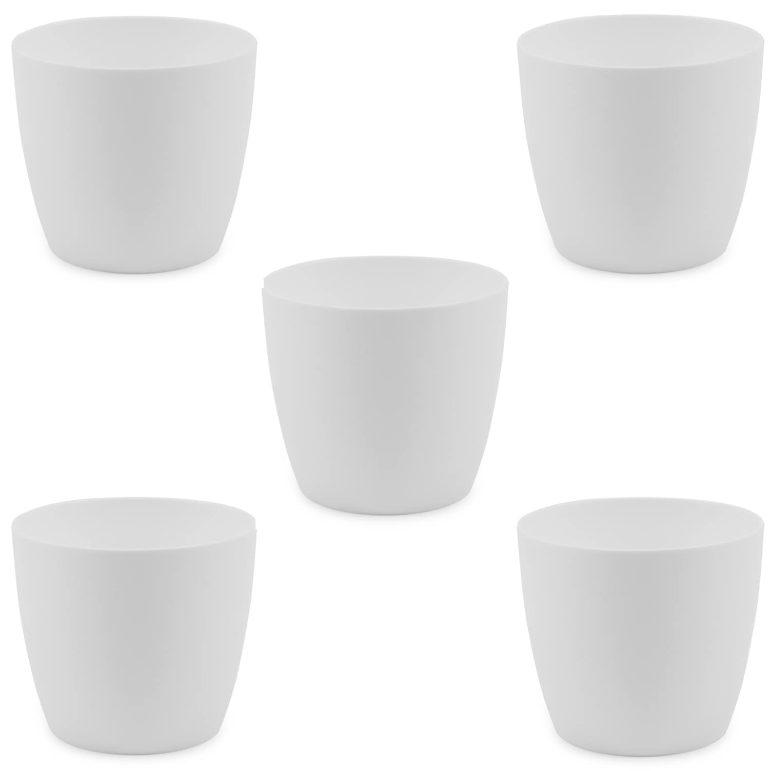 Hug A Plant | Valencia 16cm White Round Plastic Pots for Garden| Decor| Outdoor|Indoor Garden(16CM | 6.29 INCH, Pack of 5, White) (B0BLJX3Q5F) Amazon Price History, Amazon Price Tracker