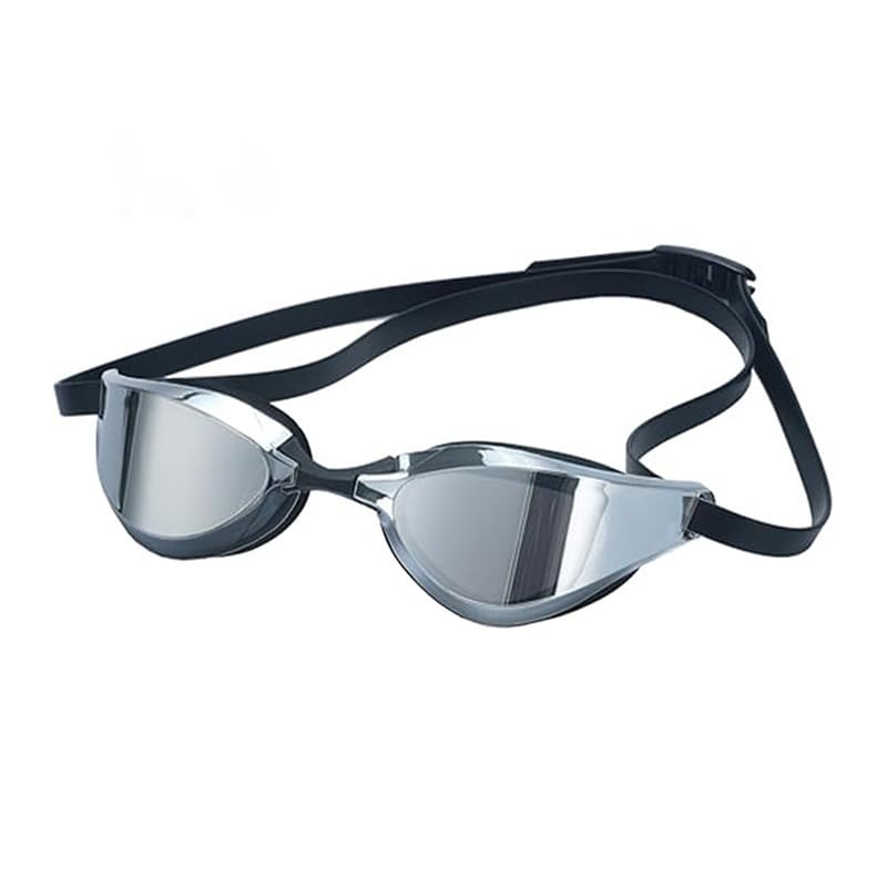 ALANTOP Gafas de natación profesionales de competición para adultos, hombres y mujeres, de alta definición, impermeables y antivaho, gafas de natación (plateadas)