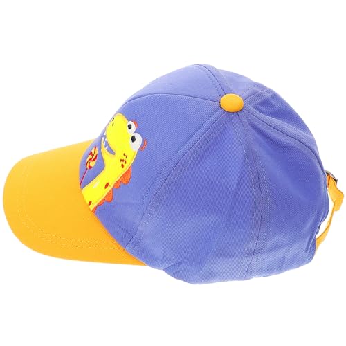 SECFOU Gorra de Béisbol Infantil Azul Diseño de Dinosaurio, Talla 50-52 Cm para 2-5 Años, Sombrero para Sol Ajustable para Exteriores y Protección Solar Verano