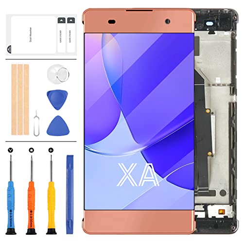 LADYSON Écran de rechange pour Sony Xperia XA F3113 F3111 F3115 LCD écran tactile numériseur complet en verre Kit de réparation avec cadre (Rose)