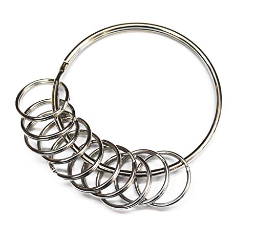 Very Large Jailers Heavy Duty Nickel Plated Split Rings 76mm with 10 25mm Split Rings, silver - Image 2