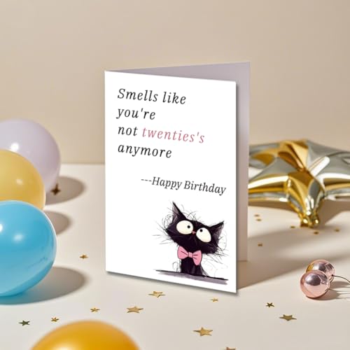 Funny Birthday Card for Women Men - Happy Birthday Card with Premium Envelopes for Wife Husband Friends Coworkers, Unique Birthday Card for 30+, Humorous Greeting Card Gift Decoration