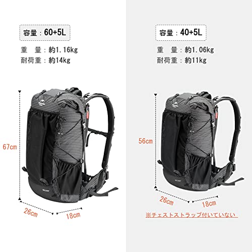Naturehike Official Shop Backpack, Mountain Climbing Backpack, Hiking Bag, Outdoor, Large Capacity, Storage, Waterproof, Disaster Prevention, Lightweight, Breathable, Multifunctional, Unisex, Travel