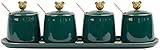 Photo Gallery gimly set di barattoli di condimento in ceramica verde forniture da cucina bottiglie di condimento per la casa con coperchio cucchiaio contenitore per spezie agitatore di sale Photo Gallery gimly set di barattoli di condimento in ceramica verde forniture da cucina bottiglie di condimento per la casa con coperchio cucchiaio contenitore per spezie agitatore di sale
