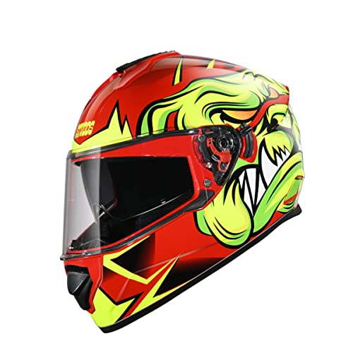 Image of Studds Drifter D1 ISI and DOT Certified Full face Helmet for Men and Women with Inner Sun Visor Red N5 -XL