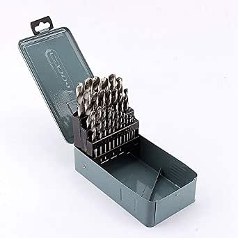 25Pcs Cobalt Drill Bits Set, Twist Jobber Length Drill Bit Kit for ...