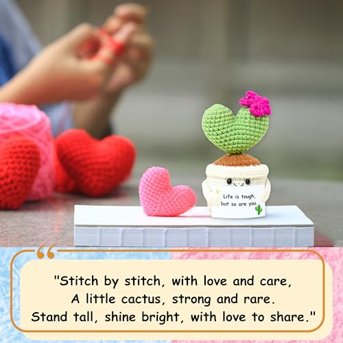 Get Well Gifts for Women, Handmade Crochet Cactus Plant - Image 3