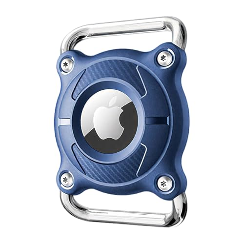 LIUYIDM Impermeabile Collare Cane con Fibbia Metallica Staccabile Porta Cane 4 cm di Larghezza Collare GPS per Cani, Compatibile con Apple (Zaffiro)