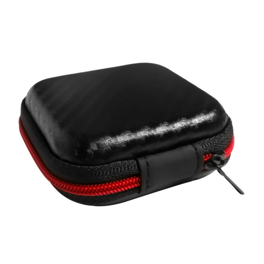 GMBYLBY Earphone Box Headphone Headsets Case Portable Carbon Fibers Organizers For Cables And Small Devices With Hand
