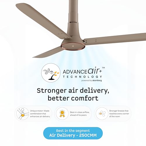 Image of atomberg Studio Ventra 1250mm BLDC Ceiling Fan with Remote Control | BEE 5-Star Rated | Advance Air+ Technology | LED Speed Indicator | Low Noise | 5 Year Warranty | Creme Brule