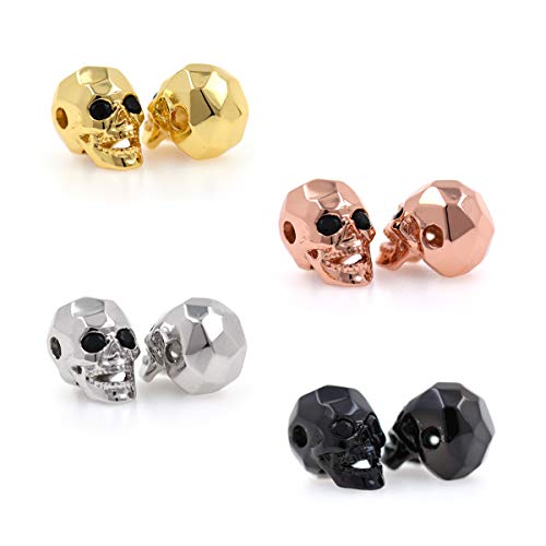 Charms Skull Head Beads for Men Original Bracelet DIY Jewelry Making 8x13mm (10Pcs MixColor)