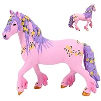 QWEPU Einhorn Spielfigur Meereseinhorn, Pferde Spielfigur Einhorn, Mythische Pegasus Modell Magische Energie Kreatur Rosa Pferde, Fantastische Figuren Geschenk für Mädchen und Jungen 13 x 10 cm