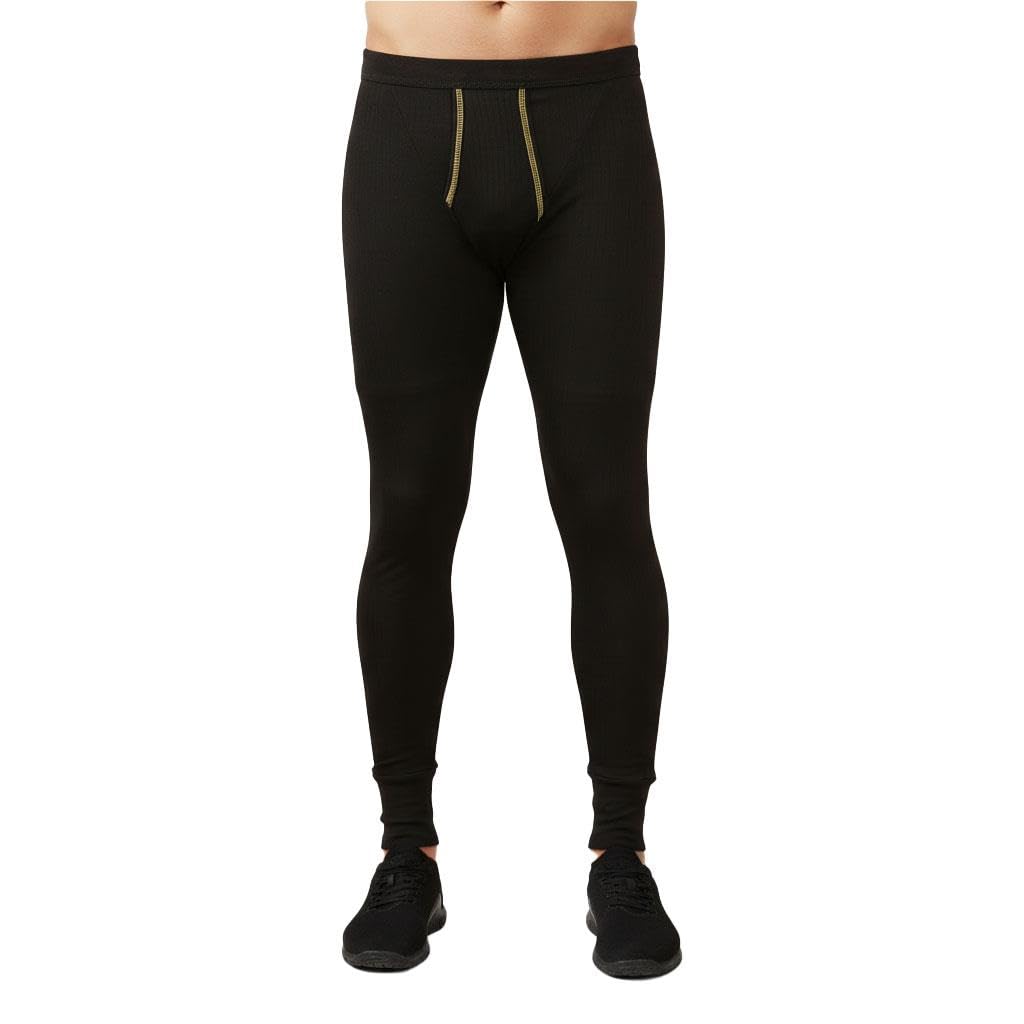 A2Z Calzoncillos térmicos largos para hombre, 50% algodón, 50% poliéster, cálidos, suaves, elásticos, cómodos, ropa de descanso en negro, carbón, blanco, talla M-XXL