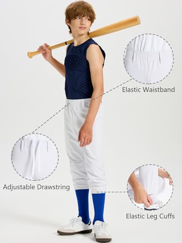 DEVOROPA Calça de beisebol 2T/3T/4T/5T para meninos e jovens, calça de beisebol para crianças e meni