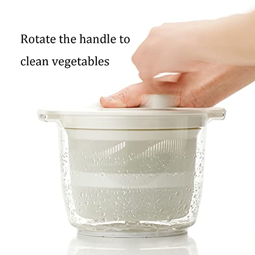 Hedtec Dryer Salad Spinner Manual Rotary Vegetable And Fruit Dehydrator With Filter Basket And Lid Bpa Free Vegetable Washer With Bowl Kitchen #TOP4