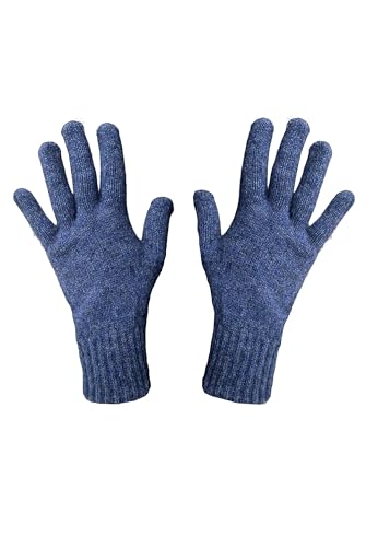 whitepeak Genuine Merino Wool and Possumdown Blended Gloves | UNISEX | Comfy Light and Quick-Drying (Blue Large)