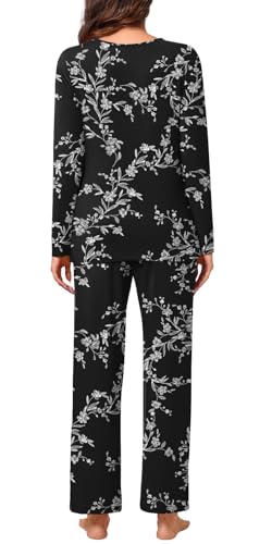 Plus Size Women's Pajamas Sets 2 Piece Long Sleeve Pj Sleepwear Soft Comfy Tops and Pants with Pockets4