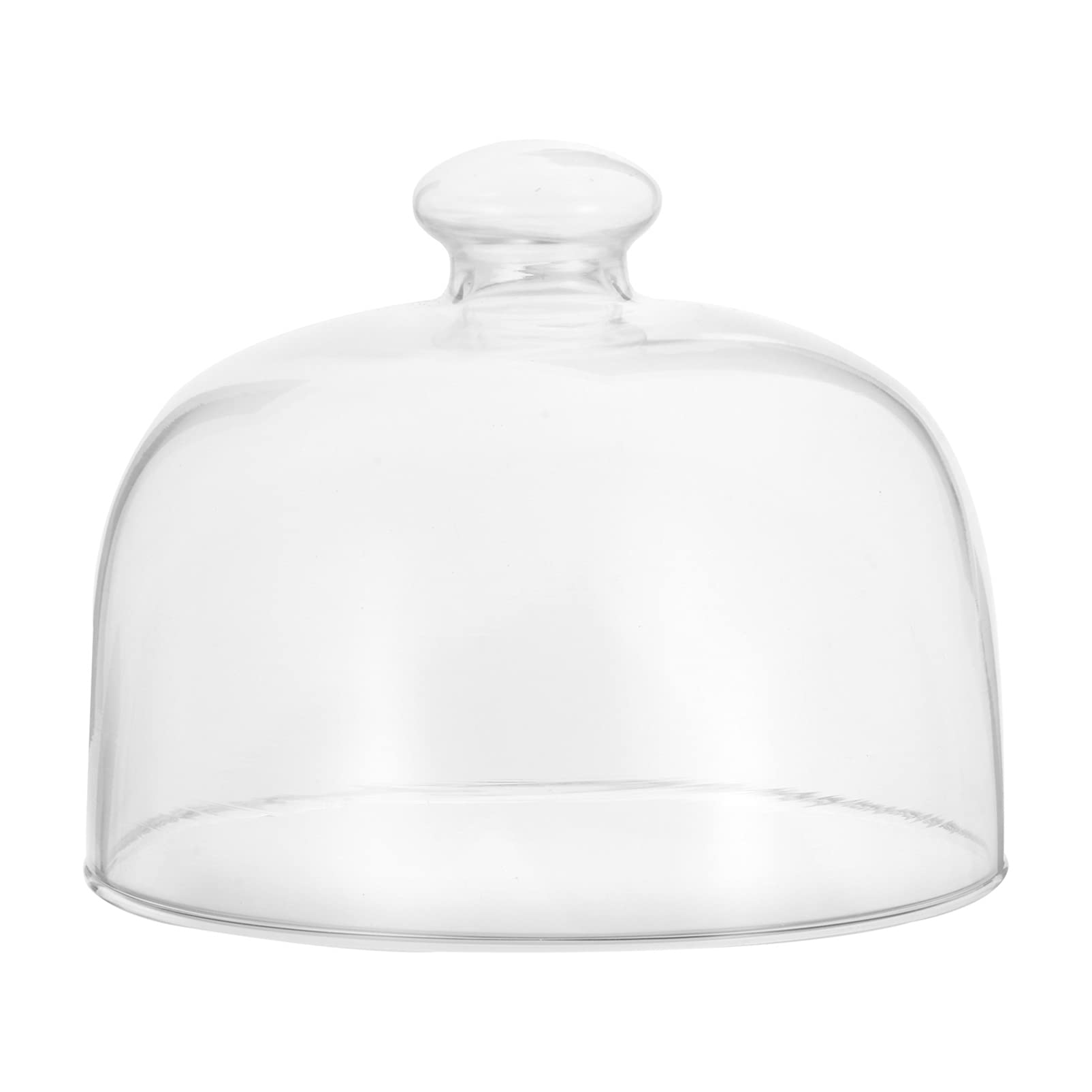 SEWACC Glass Cake Dome 12.5CM Clear Cake Display Cover with Knob Handle Cover Glass Dome Cloche for Baking Dessert Display Cake Stand Cake Turntable