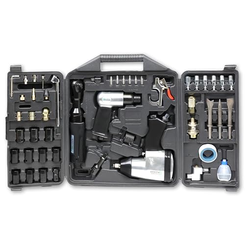 DYNAMIC POWER 50 Pieces Air Tool Kit. 1-1/2'' Impact Wrench, 1-3/8'' Ratchet Wrench, 5-Air Hammer...