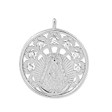 Inmaculada Romero IR Virgen del Rocío Medalla en Plata de Ley 925m con 30mm. rodiada con circonitas