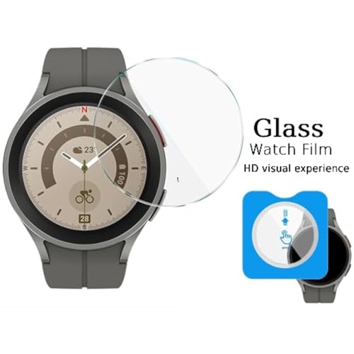Image of Full Glue Tempered Glass Screen Protector Compatible For Samsung Galaxy Watch 5 Pro (45Mm) Glass Film (Pack Of 1) With Easy Installation Kit for Smartwatch [Transparent]