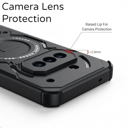 Image of ShieldTech Back Cover Case for Nothing Phone 3a 5G | 360 Protection Mobile Phone Case Mag-Safe | Camera Protection | Back Cover for Nothing Phone 3 a 5G / 3a 5+G - Black TPU+PC