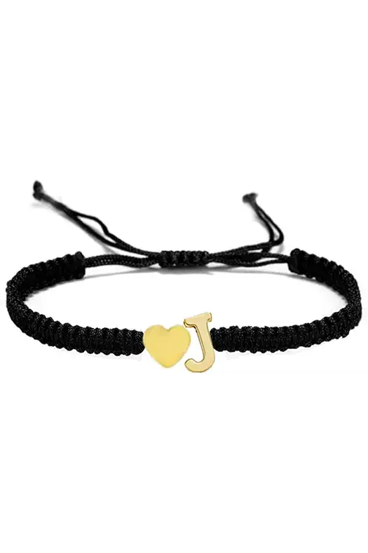 kelistom Initial Heart Bracelet, 18K Gold Plated Stainless...