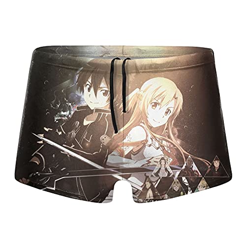 Anime Sword Art Online Kazuto Asuna - Pantalones cortos de natación con cordón para hombre, pantalones cortos de natación