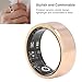 ASHATA Bluetooth Smart Ring Fitness, Health Ring to Monitor Fitness Pedometer Sleep Data, APP Control, Smart Ring for Men Women, Gold (9)