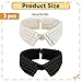 Afcabakila 2 Pieces Pearl Collar Necklace for Women, Fashion Handmade Detachable Fake Collar with Adjustable Extension Chain, Apricot & Black Vintage Simulated Pearl Beaded Bib Dickey for Girls