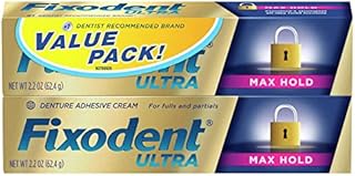 Fixodent Ultra Max Hold Denture Adhesive, 2.2 Ounce (Pack of 2)