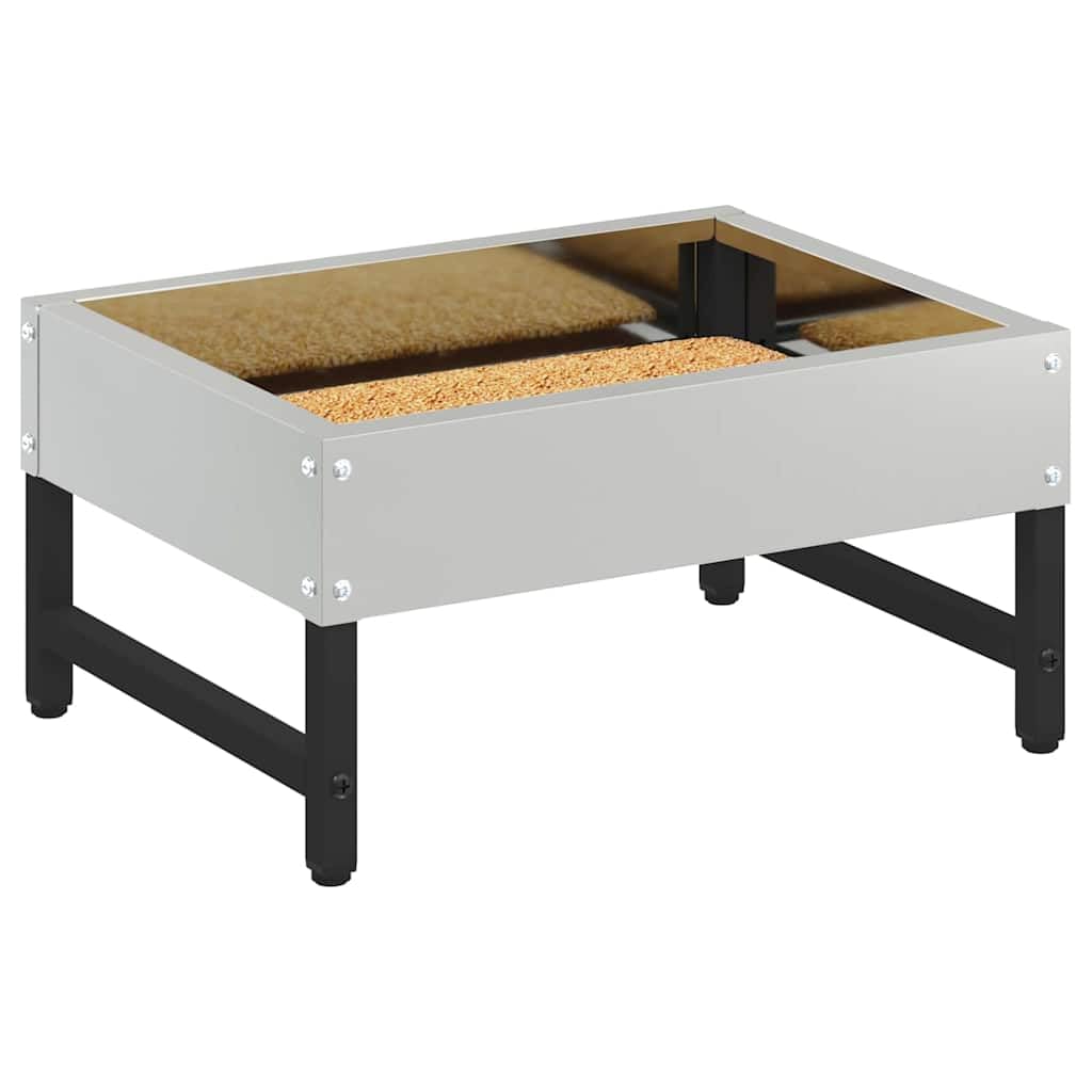 Comedero para pájaros plateado de acero galvanizado, 34 x 26 x 16 cm, capacidad de 3 kg, resistente a la intemperie y al agua, para interior y exterior, con soporte para dos lápices de