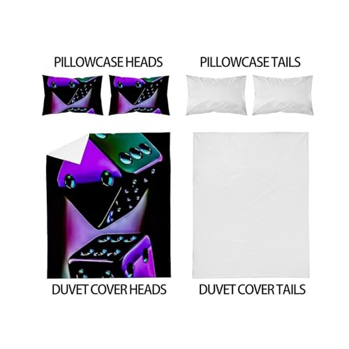 Housse de couette fermeture éclair finis les boutons lit double violet - 4
