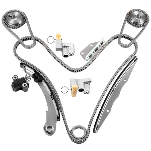 ECCPP Timing Chain Kit Fits for Nissan Frontier Pathfinder NV1500 NV2500 NV3500 Xterra, for Suzuki Equator 4.0L V6 DOHC Code VQ40DE, W/Timing Chains Crank Sprocket Tensioner Guide Rail