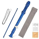 Hanaoyo Soprano Recorder Instrument for Beginners Kids Students, German Style C Key 8 Holes Recorder