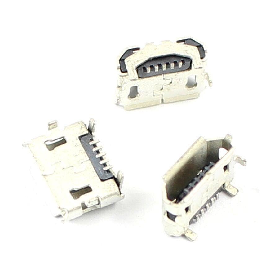 Generic 10Pcs Micro USB Type B Female DIP 5 Pin Reverse Ejector Socket Connector