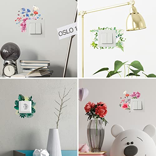 Likense Light Switch Sticker, Removable Spring Flower Decor Decals Family Diy Decor Art Car Stickers Home Decor Wall Art For Kids Living Room Office Decoration #TOP6