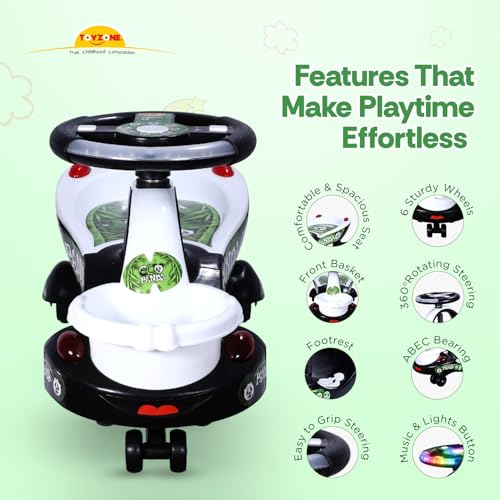 Image of Toyzone Eco Panda Magic Car | Ride-on Baby Car | Swing Car | Comfortable Seat | Elegant Design | Twister Ride on | for Kids Age 2+ (Toyzone Eco Panda-51909)