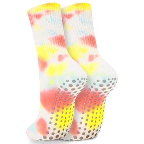 Image of Grip Socks Pilates for Women- Cute Pilates Socks- Tie Dye Non Slip Grippy Sock Woman for Yoga Barre Dance