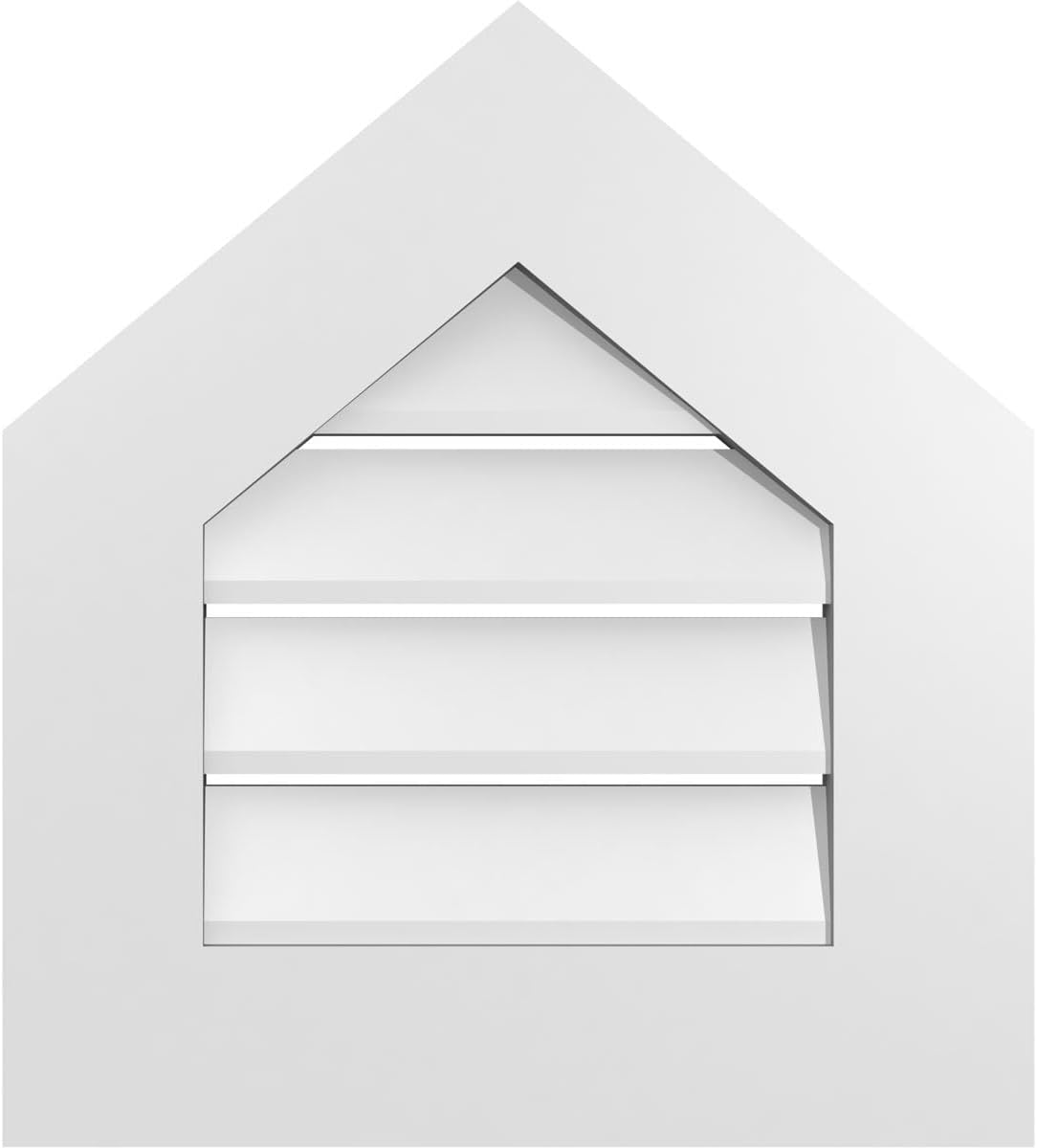 GVSPE18X2001SF-10 Peaked Top Standard Frame, Primed Tan Signature Series Surface Mount Gable Vents, 18-in. W x 20-in. H