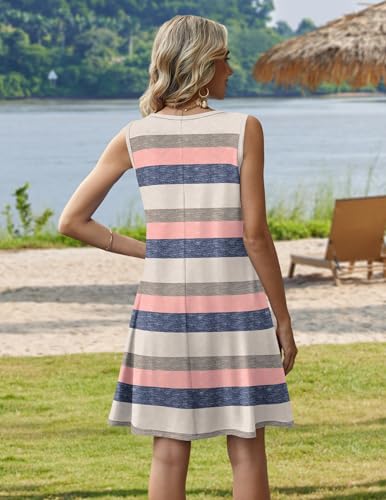 Image of Zeagoo Womens Summer Dress 2026 Sleeveless Casual A-Line Tshirt Sundresses
